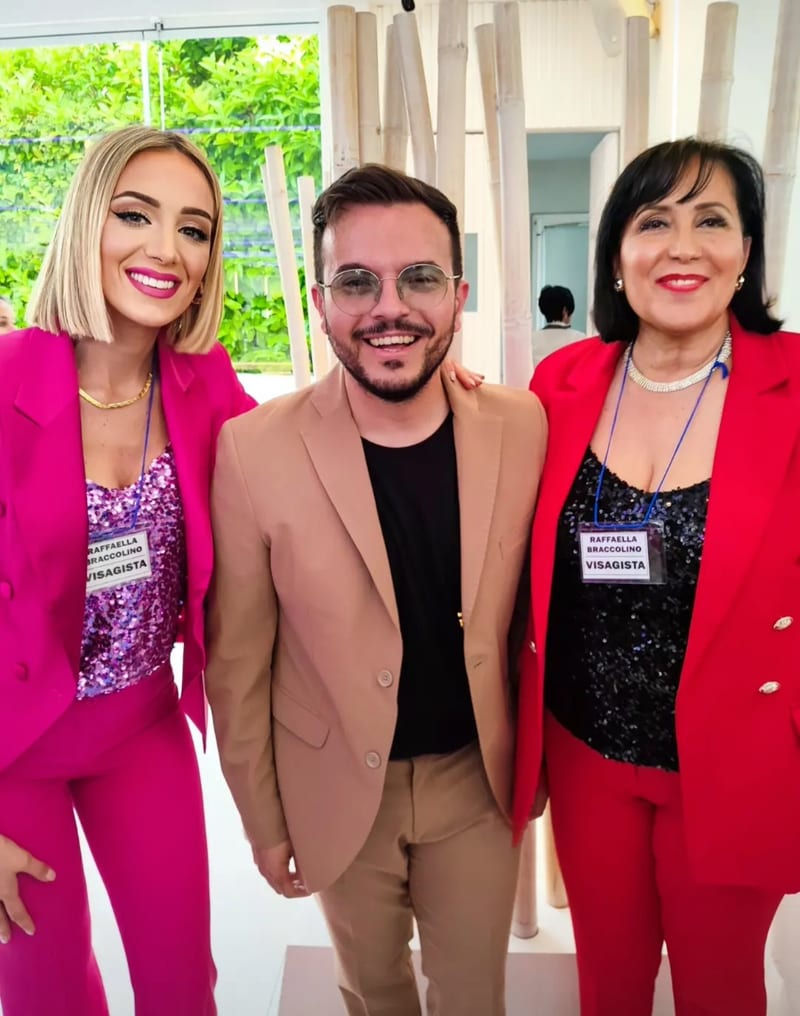 Raffaella Braccolino nel backstage con artisti